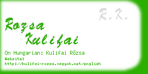 rozsa kulifai business card